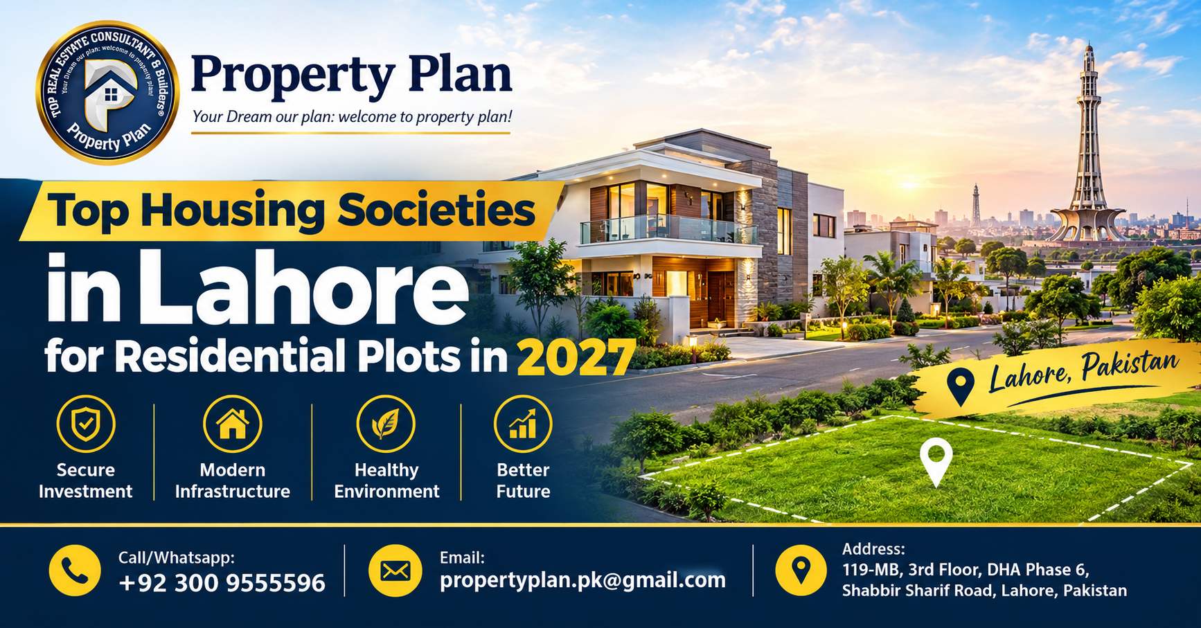 Top housing societies in Lahore for buying residential plots in 2027
